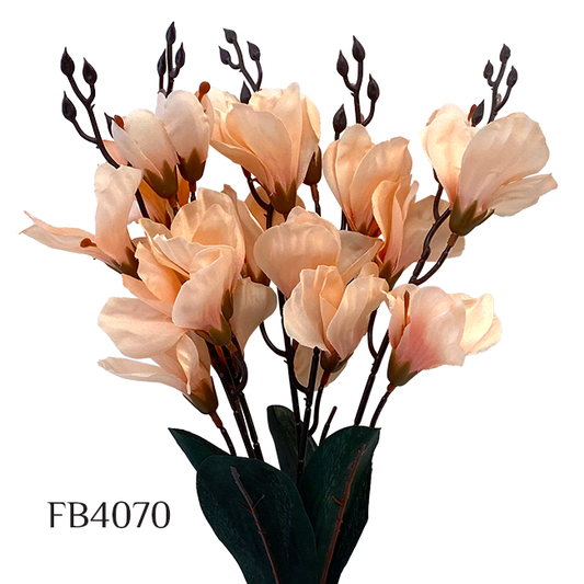 Artificial Magnolia Flower Silk Flowers 6 Branches Faux Flower Bouquet Home Wedding Decoration Home Decor Party Garden Office (FB4070)