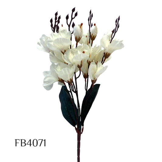 Artificial Magnolia Flower Silk Flowers 6 Branches Faux Flower Bouquet Home Wedding Decoration Home Decor Party Garden Office (FB4071)