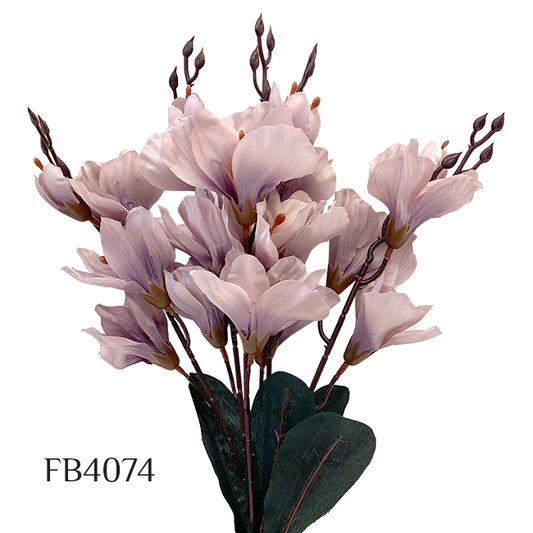 Artificial Magnolia Flower Silk Flowers 6 Branches Faux Flower Bouquet Home Wedding Decoration Home Decor Party Garden Office (FB4074)
