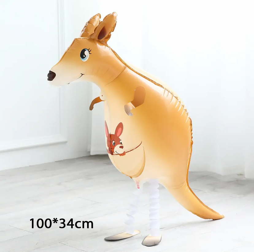 Jungle Cartoon Animal Balloon Rabbit Fox Penguin Hippo Tiger Crocodile Alluminum Foil Balloon Zoo Party Children's Toy