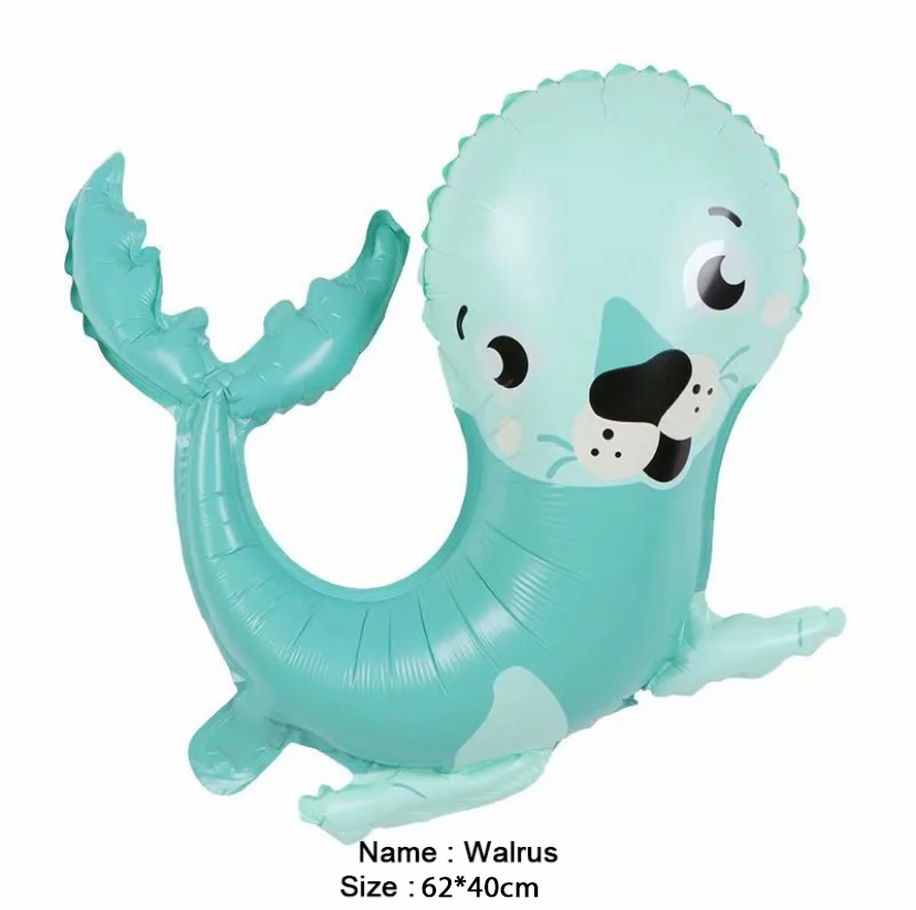 Jungle Cartoon Animal Balloon Rabbit Fox Penguin Hippo Tiger Crocodile Alluminum Foil Balloon Zoo Party Children's Toy