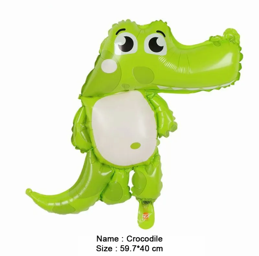 Jungle Cartoon Animal Balloon Rabbit Fox Penguin Hippo Tiger Crocodile Alluminum Foil Balloon Zoo Party Children's Toy