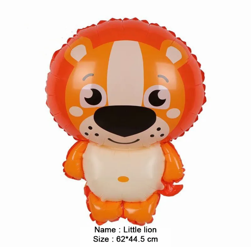 Jungle Cartoon Animal Balloon Rabbit Fox Penguin Hippo Tiger Crocodile Alluminum Foil Balloon Zoo Party Children's Toy