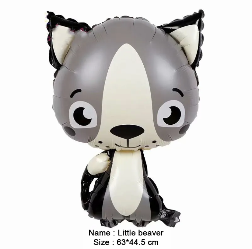 Jungle Cartoon Animal Balloon Rabbit Fox Penguin Hippo Tiger Crocodile Alluminum Foil Balloon Zoo Party Children's Toy