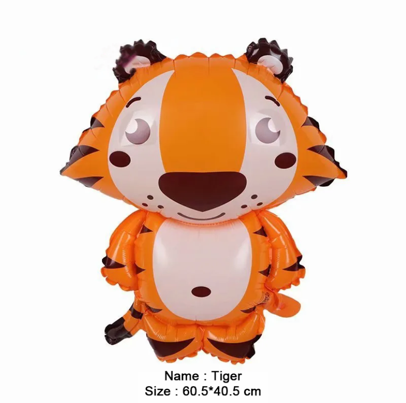 Jungle Cartoon Animal Balloon Rabbit Fox Penguin Hippo Tiger Crocodile Alluminum Foil Balloon Zoo Party Children's Toy
