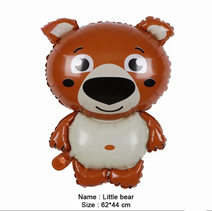 Jungle Cartoon Animal Balloon Rabbit Fox Penguin Hippo Tiger Crocodile Alluminum Foil Balloon Zoo Party Children's Toy