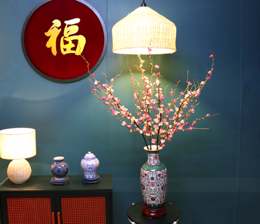 1.17M Tall Artificial Flowers Arrangement Plum Blossom In Vase (ARBI1)