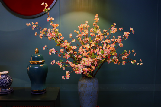 1M TALL Artificial Flowers Arrangement Plum Blossom In Vase (ARBK1)