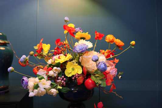 52CM Tall Arrangement Boutique Of Artificial Flower In Glass Vase (ARBM1)