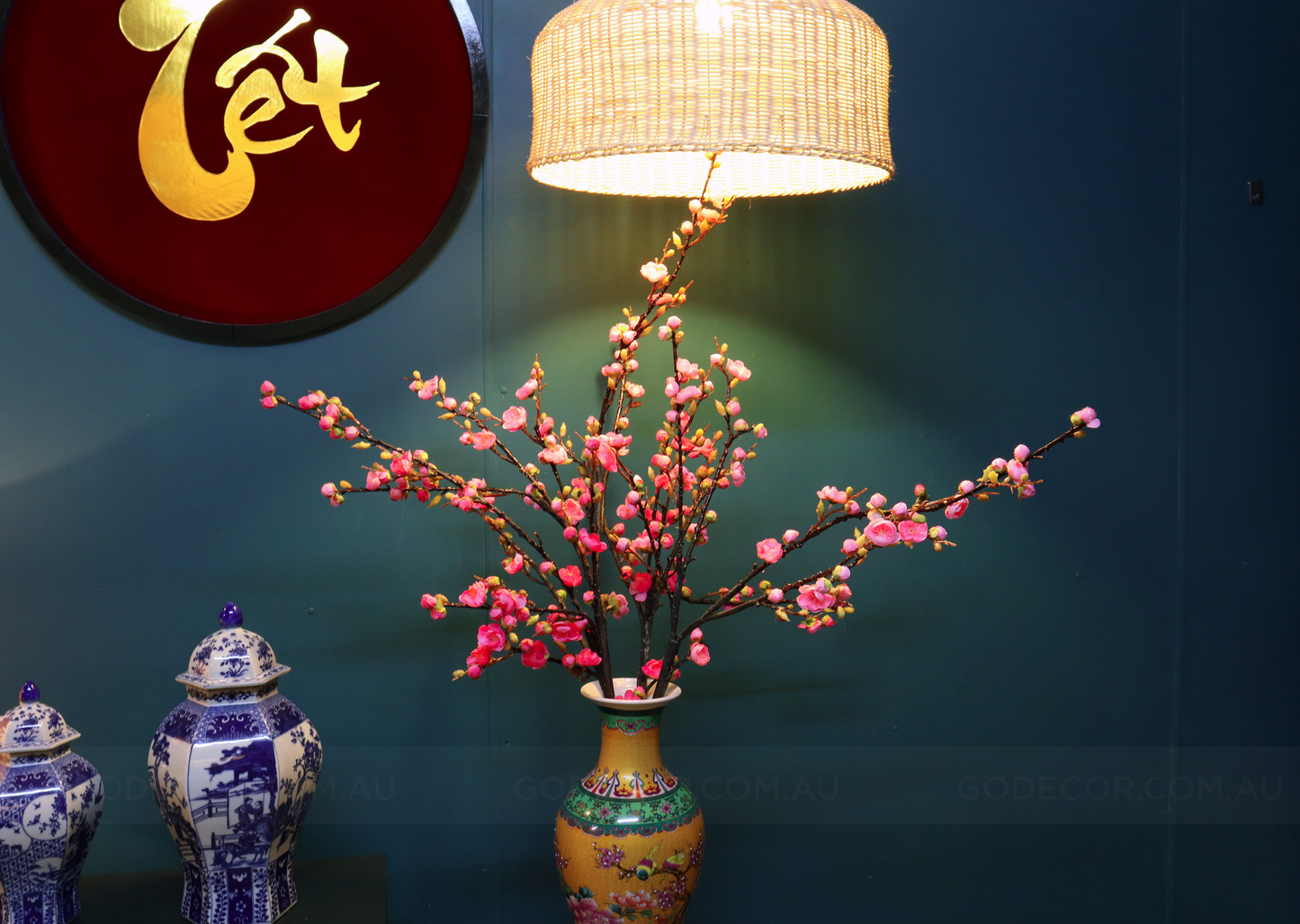 1.14M Tall Artificial Flowers Plum Blossom in Vase (ARBJ1)