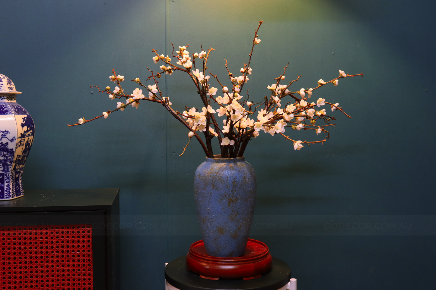 67CM Tall Artificial Flower Arrangement Plum Blossom In Vase(ARBE2)