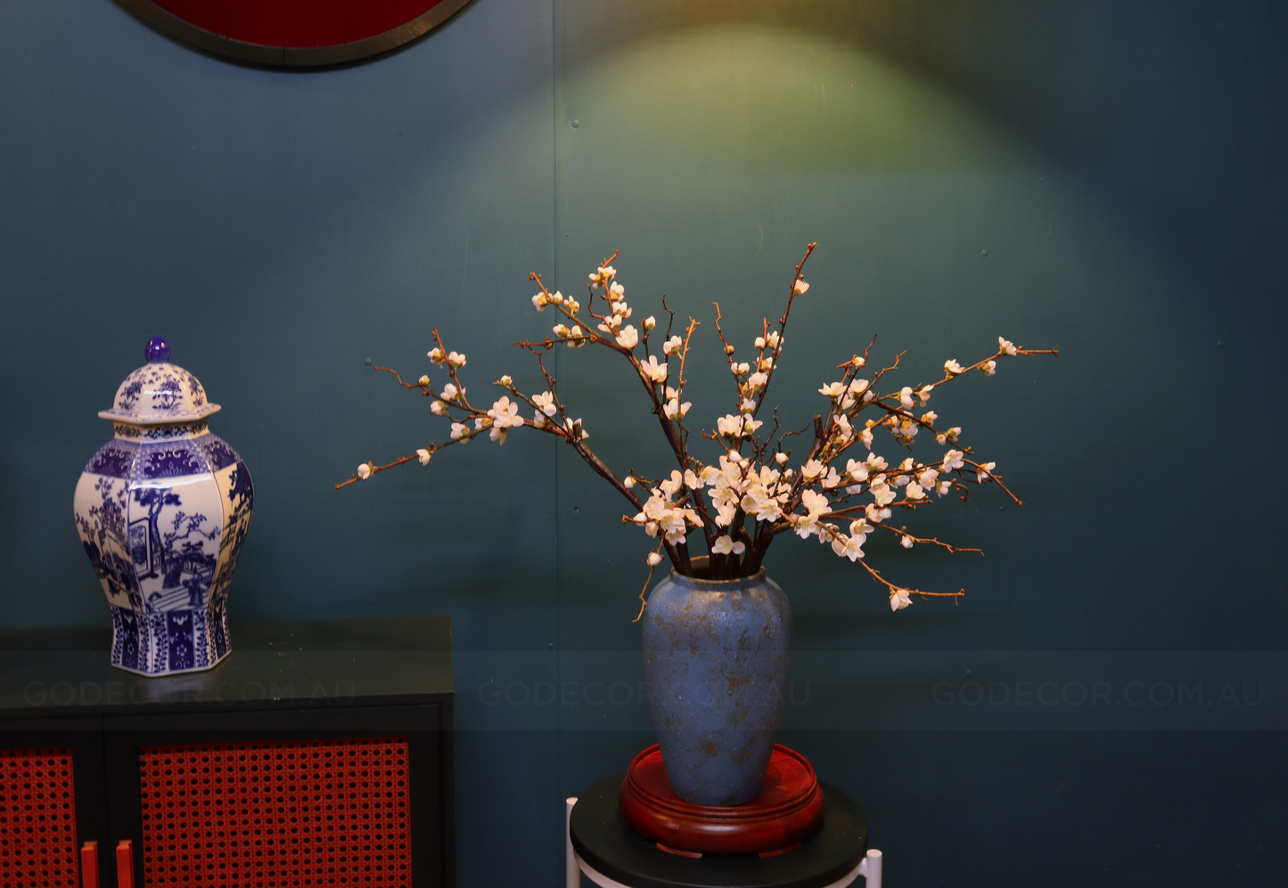 67CM Tall Artificial Flower Arrangement Plum Blossom In Vase(ARBE2)