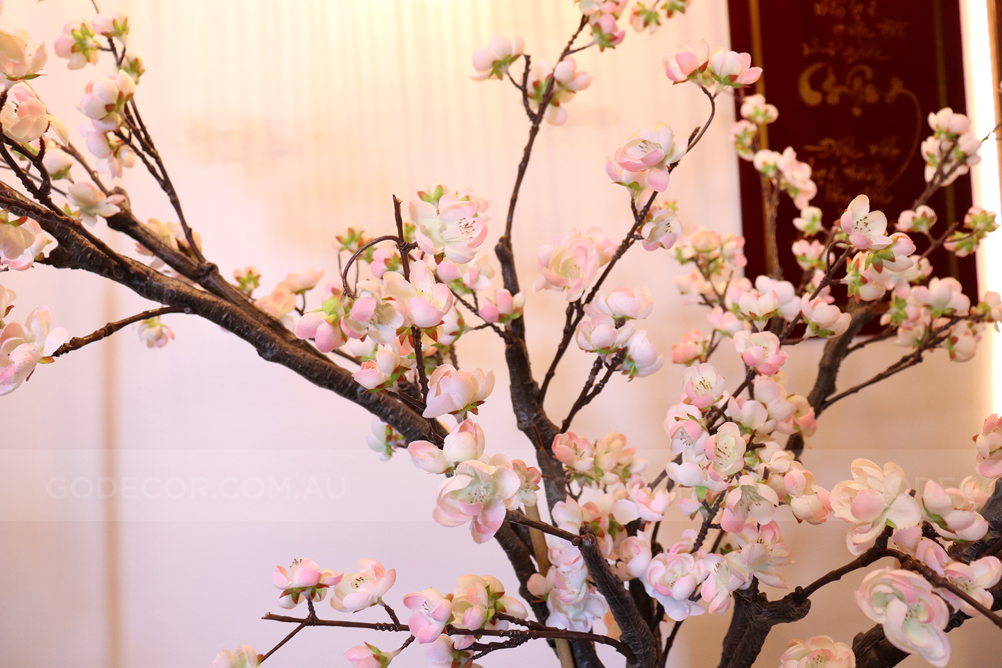 Extra Large Artificial Flower Arrangement Plum Blossom In Ceramic Vase (ARBC5)