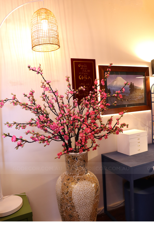 1.7M Tall Artificial Flowers Arrangement Plum Blossom in Giant Floor Vase