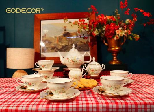 21 Pcs Vintage England Tea Set Top Grade Ceramic