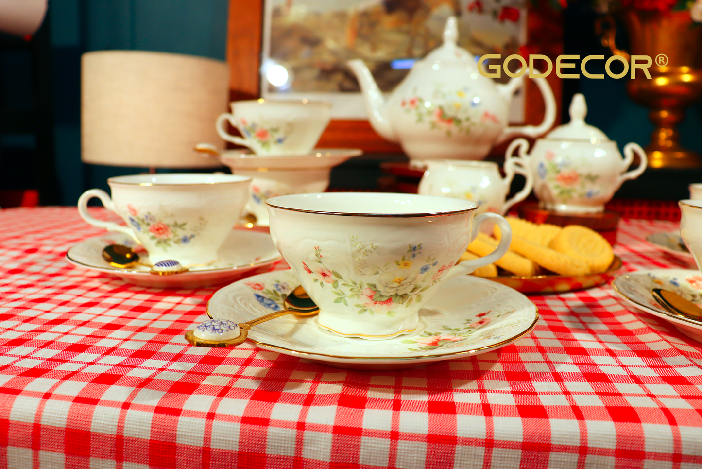 21 Pcs Vintage England Tea Set Top Grade Ceramic