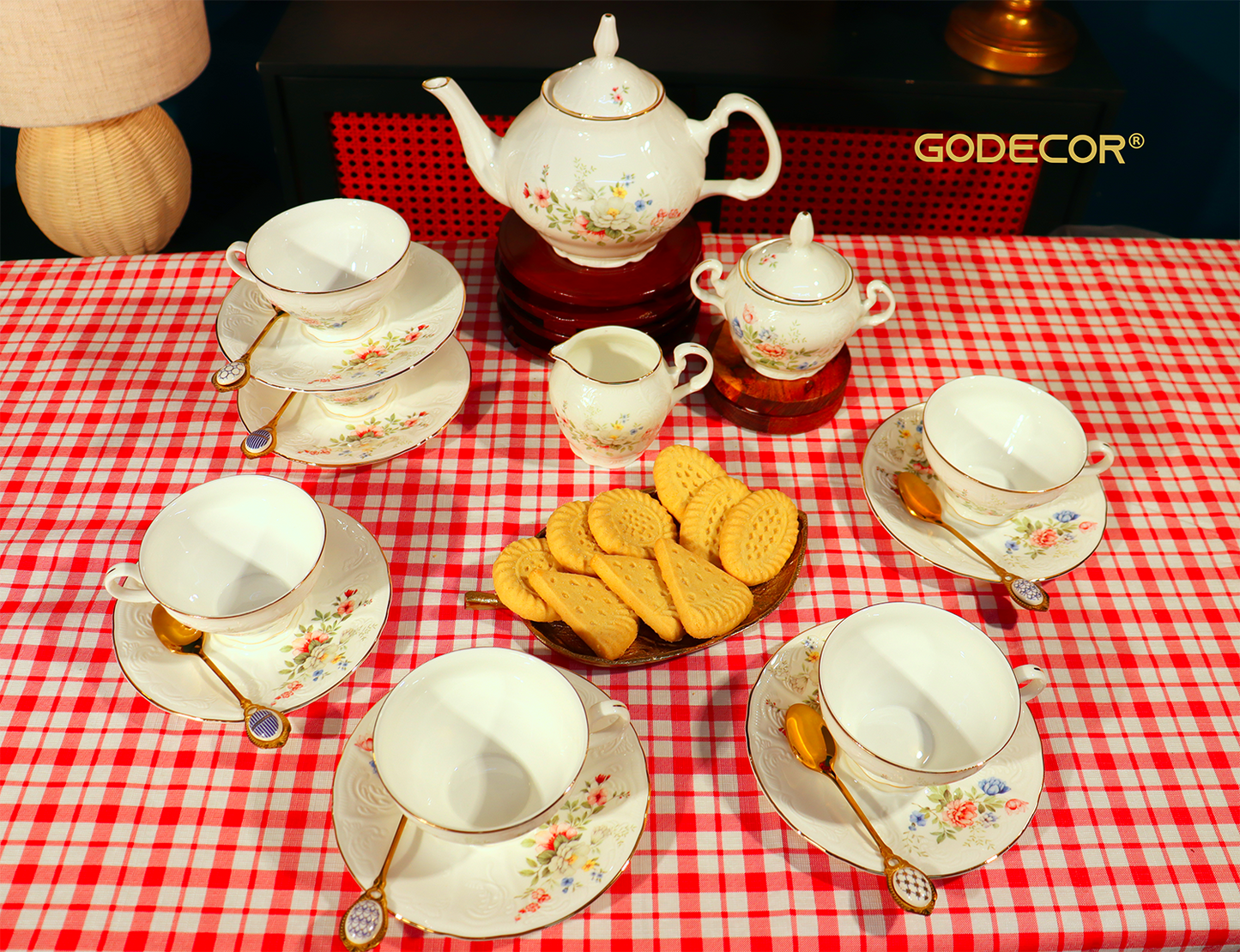 21 Pcs Vintage England Tea Set Top Grade Ceramic