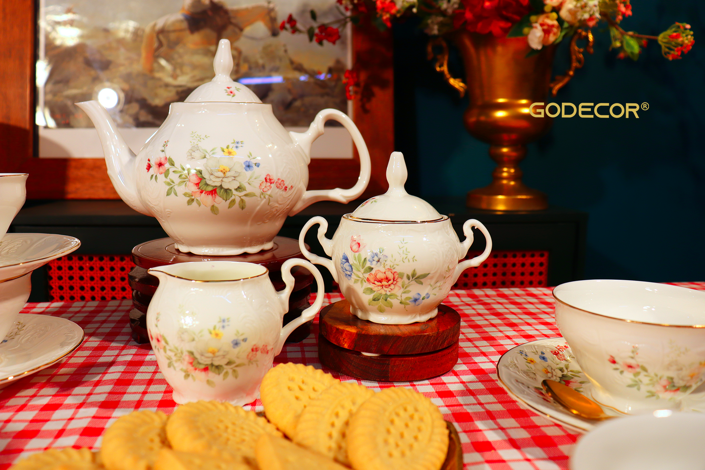 21 Pcs Vintage England Tea Set Top Grade Ceramic