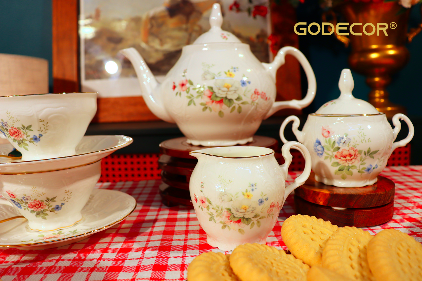 21 Pcs Vintage England Tea Set Top Grade Ceramic