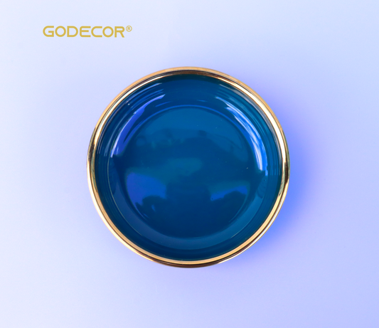 6 Pcs Set Sauce Dishes Gold Rim In Green