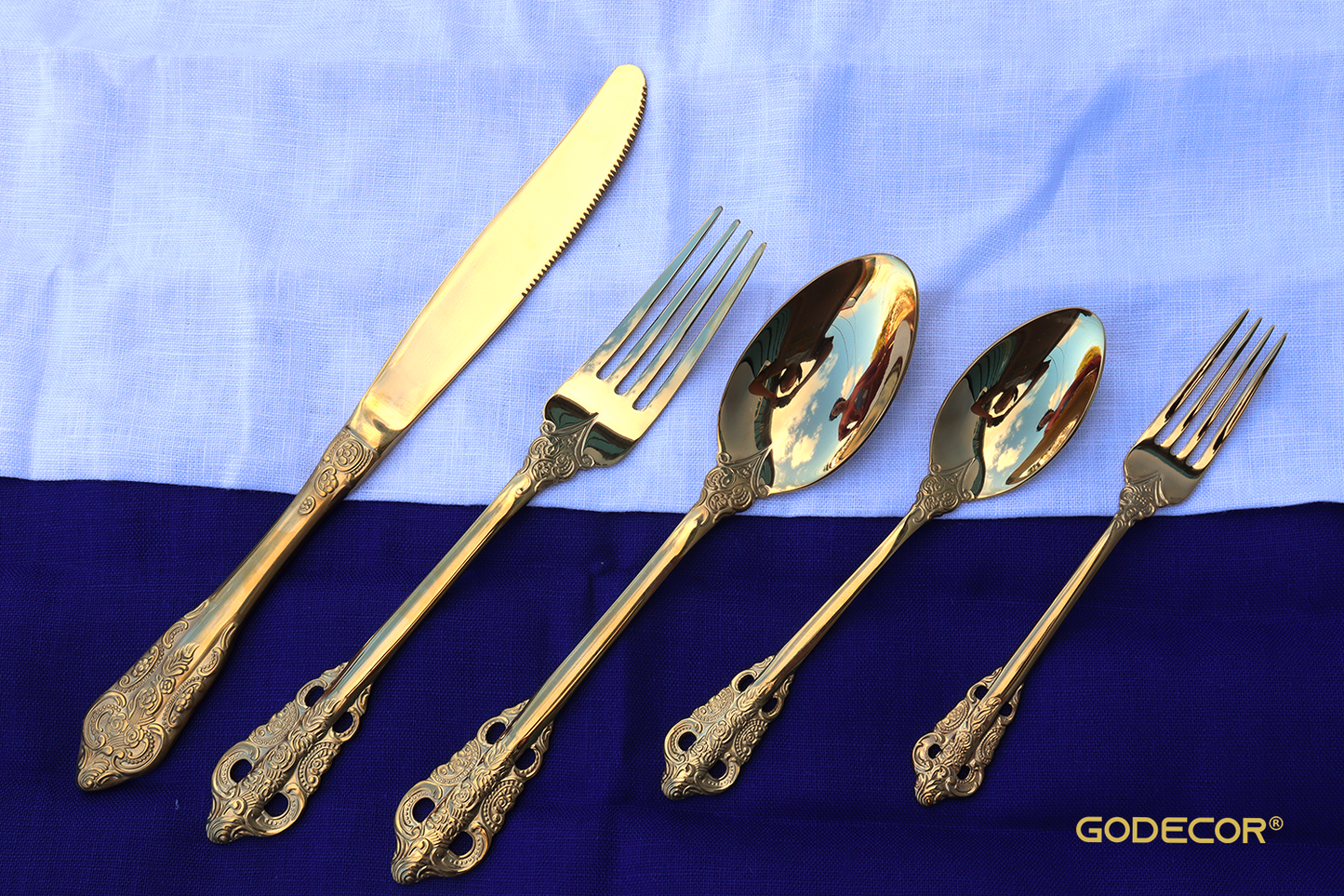 30 Pcs 304 Stainless Steel Gold Cutlery Table Setting For 6 People Set