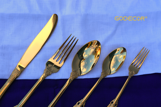 30 Pcs 304 Stainless Steel Gold Cutlery Table Setting For 6 People Set