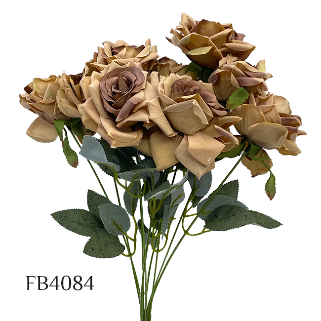 Artificial Rose  Flower Silk Flowers 9 Branches Faux Flower Bouquet Home Wedding Decoration Home Decor Party Garden Office (FB4084)