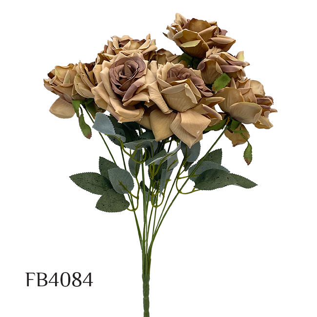 Artificial Rose  Flower Silk Flowers 9 Branches Faux Flower Bouquet Home Wedding Decoration Home Decor Party Garden Office (FB4084)