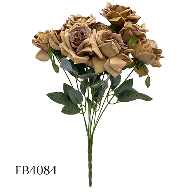 Artificial Rose  Flower Silk Flowers 9 Branches Faux Flower Bouquet Home Wedding Decoration Home Decor Party Garden Office (FB4084)