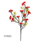Artificial Berry Branches, Christmas Red Berry Stem Simulation Fruit Foam Holly Berry Stem DIY Floral Decoration for Christmas Tree (FF1012)