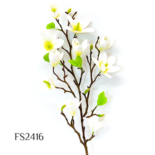 6 Heads Silk Magnolia Flower Artificial Bouquet Wedding Home Vase Floral Arrangement Table Decor Living Room Photo Props (FS2416)