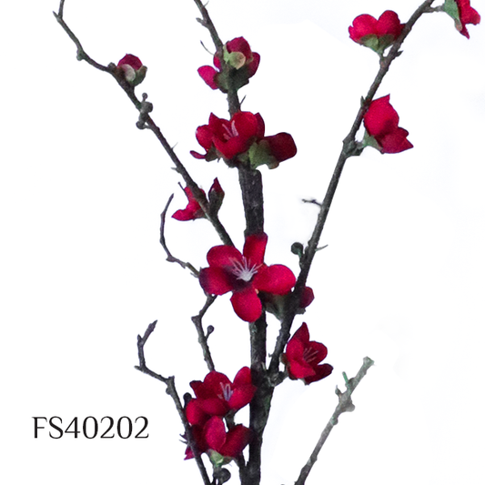 Artificial Silk Plastic Plum Bouquet Blossom Branch DIY Home Decor (FS40202)