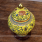 50CM Tall Artificial Flower Arrangement Berry Branches In Yellow Chinese Pattern Jar (ARAA3)