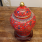 50CM Tall Artificial Flower Arrangement Berry Branches In Yellow Chinese Pattern Jar (ARAA3)