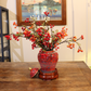 50CM Tall Artificial Flower Arrangement Berry Branches In Yellow Chinese Pattern Jar (ARAA3)