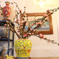50CM Tall Artificial Flower Arrangement Realistic Plum Blossom In Yellow Chinese Pattern Jar (ARAA1)