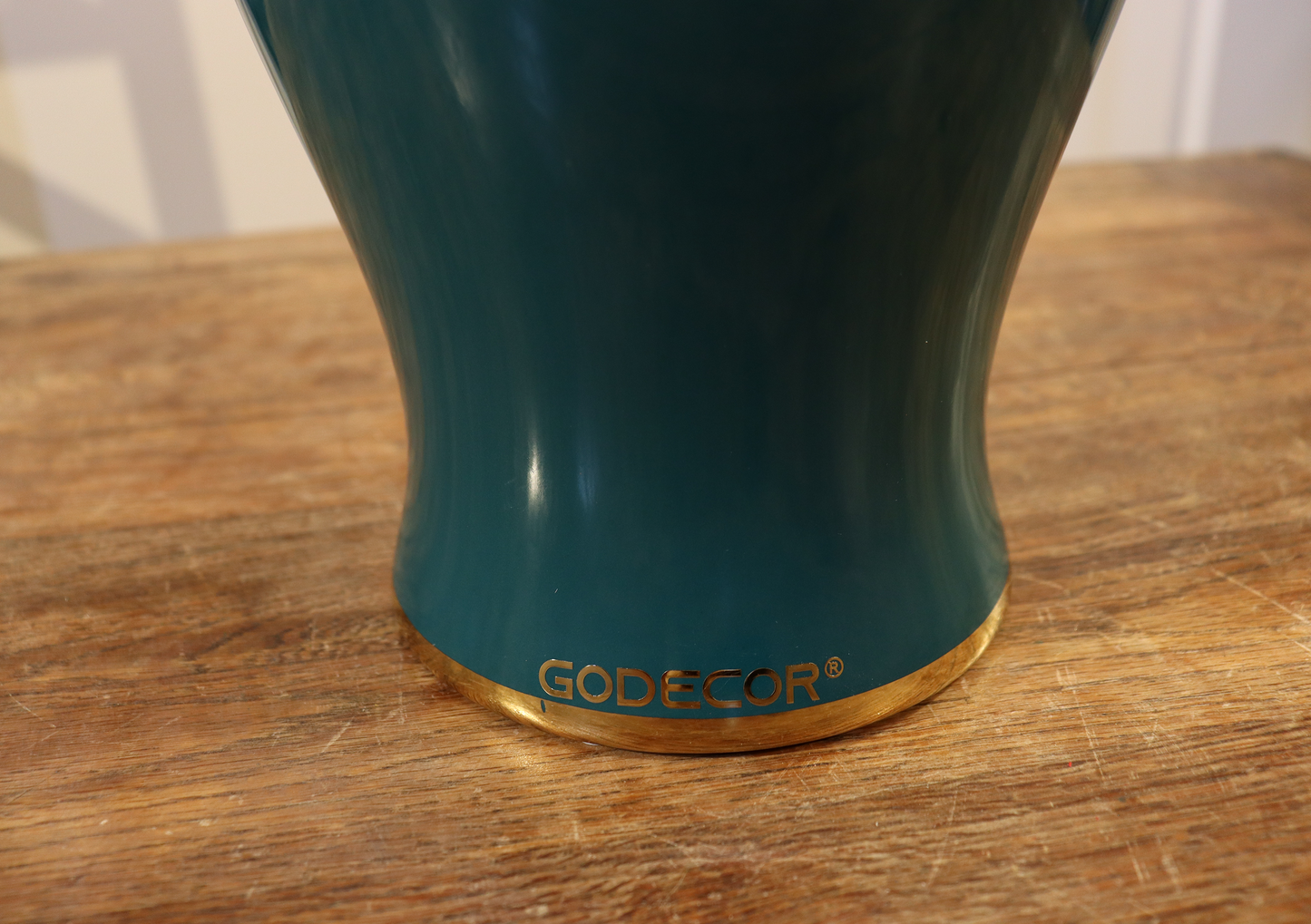 Gold Pattern Ocean Green Ginger Jar (GJC1)