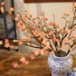 52CM Tall Artificial Flower Arrangement Plum Blossom In White & Blue Pattern Jar (ARAS1,2)