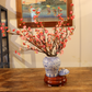 52CM Tall Artificial Flower Arrangement Plum Blossom In White & Blue Pattern Jar (ARAS1,2)