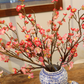 52CM Tall Artificial Flower Arrangement Plum Blossom In White & Blue Pattern Jar (ARAS1,2)
