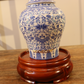 52CM Tall Artificial Flower Arrangement Plum Blossom In White & Blue Pattern Jar (ARAS1,2)