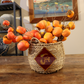 54CM Tall Artificial Flower Arrangement Realistic Persimmon In Rattan Basket (ARBA1)
