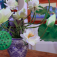 Extra Large Arrangement Artificial Flower Realistic Lotus In Blue & White Pattern Jar (ARCQ1)