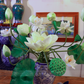 Extra Large Arrangement Artificial Flower Realistic Lotus In Blue & White Pattern Jar (ARCQ1)