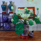 Extra Large Arrangement Artificial Flower Realistic Lotus In Blue & White Pattern Jar (ARCQ1)