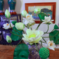 Extra Large Arrangement Artificial Flower Realistic Lotus In Blue & White Pattern Jar (ARCQ1)