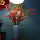 1M Tall Artifical Flower Arrangement Red Cherry Blossom In Vase (ARBK3)