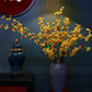 1m Tall Artificial Flower Arrangement Yellow Apricot Flower In Vase (ARBK4)