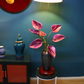 80CM Tall Artificial Flower Arrangement Purple Flamingo Flowers In Vase (ARBP2)