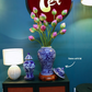 85CM Tall Artificial Flower Arrangement Realistic Lotus In Blue & White Pattern Jar (ARCK1)